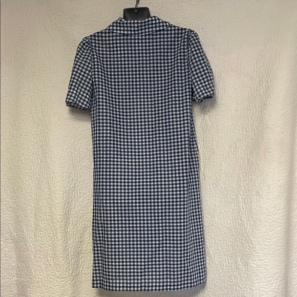 beautiful Blue Gingham Dress with Floral Pocket - Picture 5 of 12